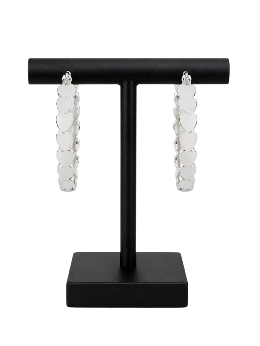 LC Lauren Conrad Silver Tone Heart Hoop Earrings (NWT)